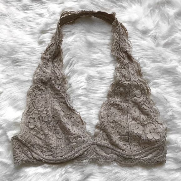 likeNarly Other - >>LAST<< Sasha Lace Halter Bralette - Taupe